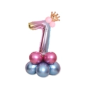 32-inch gradient number 1 balloon set with golden crown for first birthday party decor - Pink Gradient Number 7 (SZLY-02)