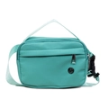 Petit sac bandoulière carré en nylon vert menthe avec logo métal et sangle réglable - Vert