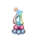 Gradient rainbow number 4 balloon stand with golden crown for birthday party decor - Blue Gradient Number 4 (SZLY-02)