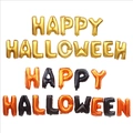 Happy Halloween letter foil balloon set in gold orange and black for party decor - Gold Halloween Letters