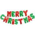 Merry Christmas letter balloon set in red and green aluminum foil for festive wall decoration - Red and Green Christmas Letters