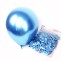 Metallic blue latex balloon set with shiny chrome finish for birthday party decorations - 12 Inch Metallic Latex Blue