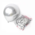 Metallic silver chrome balloons in 10 and 12 inch sizes for birthday party decoration - 12 Inch Metallic Latex Silver