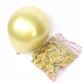 Shiny gold metallic balloons shown inflated and in packaging for birthday party decor - 12 Inch Metallic Latex Gold