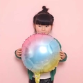 Palloncino rotondo in alluminio sfumato da 18 pollici in rosa, blu e giallo per feste - Stile Rotondo