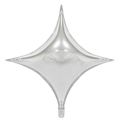 Glossy silver starburst foil balloon for party birthday and festival celebration decor - 10" / Silver