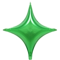 Détail macro d'un ballon étoile en aluminium vert brillant pour décor de fête - 10" / Vert