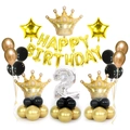 Birthday balloon set with golden crown, number 2 foil balloon and latex mix - Gold Crown Column Number 2 Style