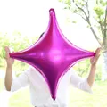 Large 26-inch rose red star-shaped foil balloon with metallic finish for party decor - Rose Red Star