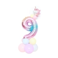 Rainbow gradient number 9 balloon with unicorn topper for 9th birthday party decor - Pink Gradient Column-Number 9 (SZLY-05)