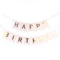 Pink fishtail happy birthday banner with metallic gold letters for party decoration - Small Fishtail Birthday Banner / Pink