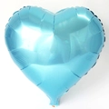 Detailed view of an 18-inch light blue heart-shaped aluminum foil balloon for party decor - 18-Inch Sky Blue Heart