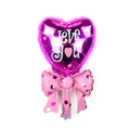 Mini I Love You foil balloon heart with pink bow base for wedding and party decor - Mini Love Bouquet