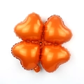 Oranje klavertje vier hartvormige folieballon met metallic glans voor feestdecoratie - Oranje klavertje vier