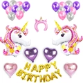 Set decorazioni compleanno unicorno con palloncini dorati e cerchietto unicorno - Unicorno Rosa Oro Compleanno