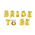 Set di palloncini BRIDE TO BE dorati con anello di diamanti per decorazione matrimonio - Stile Anello Diamante Oro (16 Pollici Anello Diamante Oro BRIDE TO BE)
