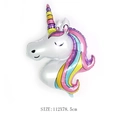 Palloncino unicorno in alluminio 112x78.5cm con criniera arcobaleno per compleanni - Nuova Testa di Unicorno HE