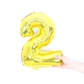 16 inch golden number 2 foil balloon held in hand for birthday and party decoration - 16" / Shiny Gold Number 2