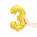 16 inch metallic gold number 3 foil balloon for birthday and wedding party decor - 16" / Shiny Gold Number 3