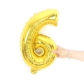 Shiny gold 16 inch foil number 6 balloon with metallic finish for birthday parties - 16" / Shiny Gold Number 6