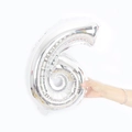 16-inch metallic silver number 6 foil balloon for birthday and wedding party decorations - 16" / Silver Number 6