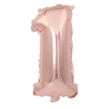 Rose gold foil number 1 balloon with metallic finish for birthday party decoration - 16" / Rose Gold Number 1