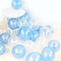 Pearlescent sky blue and white latex balloons for party arch and birthday decoration - Blue + White