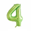 Vibrant green number 4 aluminum foil balloon with metallic finish for birthday party - Number 4 (Fruit Green)