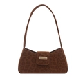 Französische Baguette-Schultertasche mit Vintage-Leopardenmuster und Metallschnalle - Dunkelbraun