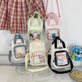 Mini canvas Ita bag with transparent window and shoulder strap in five assorted colors - Yellow