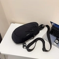 Sac de poitrine noir décontracté en nylon durable avec bandoulière pour trajet quotidien - Noir