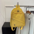 Sac à dos minimaliste en nylon jaune gingembre avec double fermeture et poche avant - Jaune