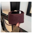 Minimalist burgundy crossbody handbag with matte leather texture and gold hardware - Red