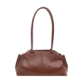 Sac cabas vintage en cuir ciré marron avec de longues bandoulières pour femmes - Marron