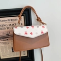 Modieuze bruin-witte crossbodytas met schattige prints van beren en hartjes - Bruin Wit Colorblock Beer Print / Bruin