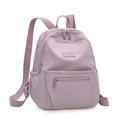 Minimalist light purple nylon backpack for women with multiple pockets and adjustable straps - Light Purple