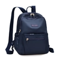 Minimalist navy blue lightweight nylon backpack with multiple zipper pockets for commuting - Sapphire Blue