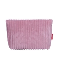 Rosa Cord-Umschlagtasche mit strukturierter Oberfläche und Mode-Seitenetikett - Rosa
