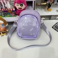 Japanese style light purple ita bag small crossbody with transparent PVC display window - Light Purple