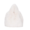 Accessoire à capuche minimaliste en fausse fourrure crème pour femme automne hiver 2025 - Blanc