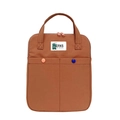Sleek brick red 14-inch laptop handbag with dual front pockets and durable canvas texture - Orange Tablet Bag