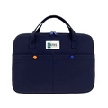 Navy blue 14-inch laptop bag with dual handles and symmetric front button pockets - 13-14 Inch / Blue Laptop Bag