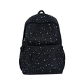 Sac à dos noir en toile à motifs d'étoiles avec poche avant et poches latérales - Sans pendentif / Noir