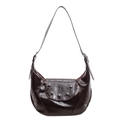 Retro bruine lederen hobo-tas met vintage metalen studs en verstelbare schouderriem - koffiekleur