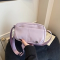 Sac bandoulière en toile lavande avec plusieurs poches et bandoulière réglable - Violet