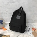 Sac à dos étudiant noir minimaliste avec patch MRMI Leisure et grand compartiment - Noir