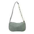 Bolso de pana verde salvia con una cadena decorativa de eslabones dorados y de plástico - Verde