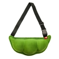 Creative green pea pod plush chest bag with adjustable strap and soft texture - Green / One Size