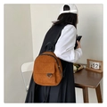 Brown corduroy mini backpack for women featuring a stylish vintage japanese casual design - Brown