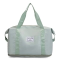 Bolso de viaje grande de nailon verde menta con asas dobles y acabado impermeable - Verde